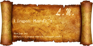 Linges Marót névjegykártya